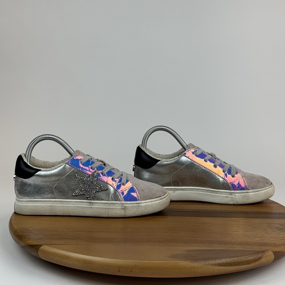 Big Kids Girls Steve Madden Rezume‎ Silver Metallic Casual Sneakers Shoes Size 4